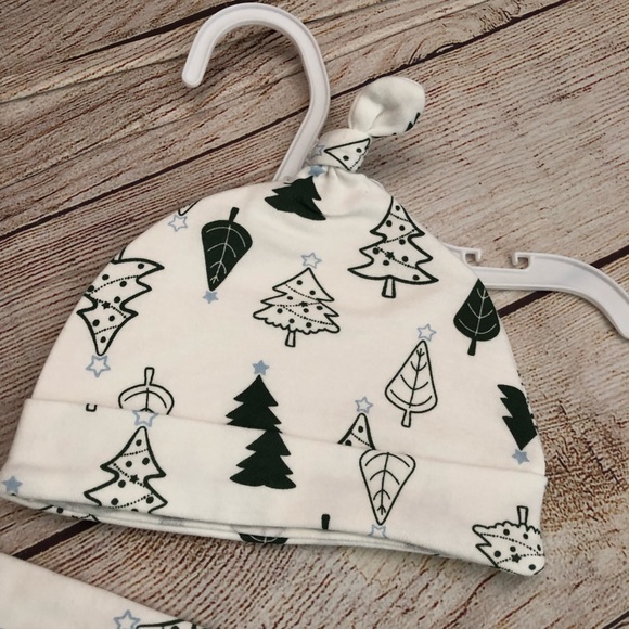 Rabbit + Bear Footsie & Beanie Set - NEW - Picture 2 of 3